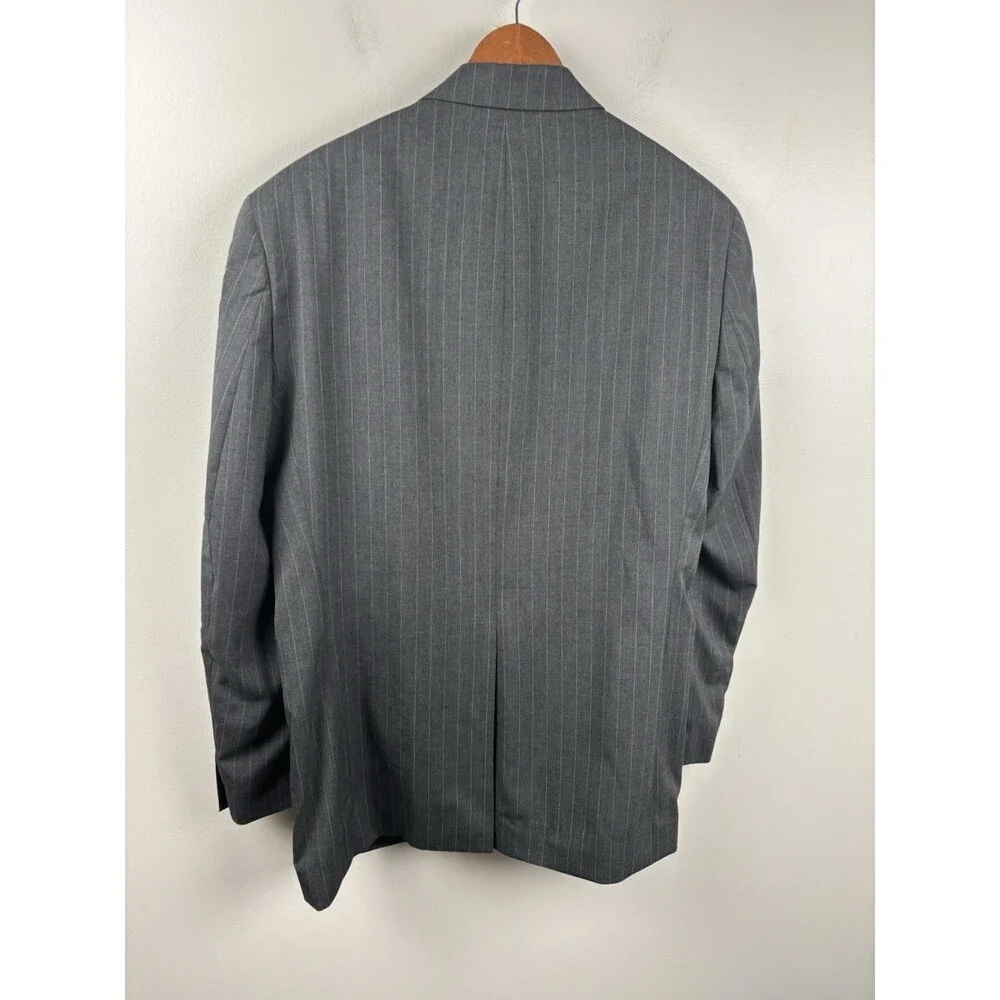 CHAPS Men's Gray Pinstripe 100% Wool Suit Blazer Jacket Size 40R